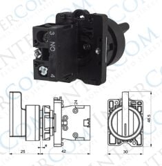 LAY5-EJ41 22mm Uzun Mandal 0-1 Yaylı (1NO)