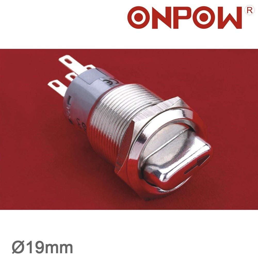 NO93 LAS1-AGQ-11X-21 19mm Metal Mandal Buton OFF-ON IP65