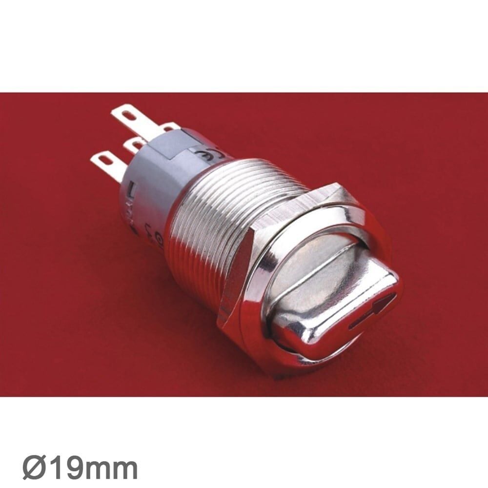 NO94 LAS1-AGQ-22X-31 19mm Metal Mandal Buton ON-OFF-ON IP65