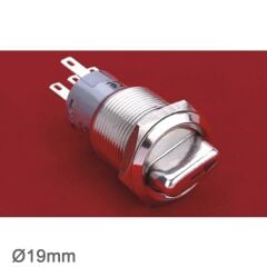 NO94 LAS1-AGQ-22X-31 19mm Metal Mandal Buton ON-OFF-ON IP65