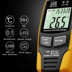 Cem DT-172 Sıcaklık ve Nem Kayıt Cihazı