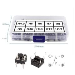 200 Adet 6x6mm Tact Buton Set