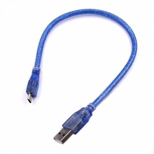 30cm Micro Usb Kablo Mavi