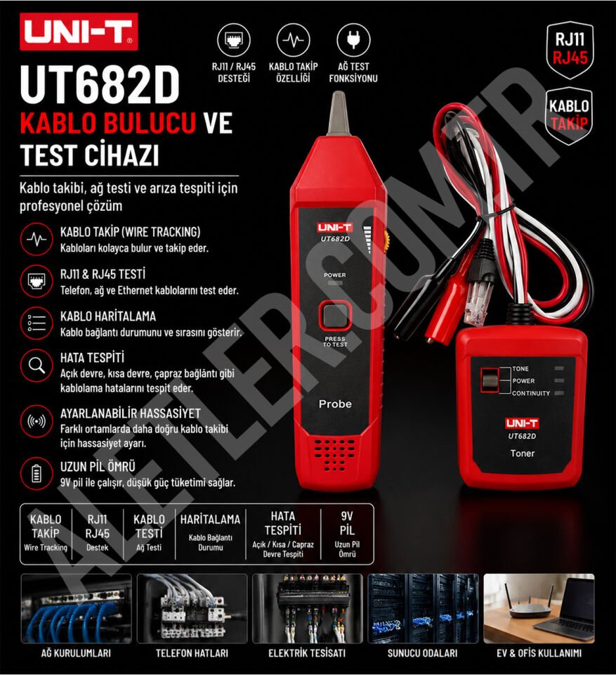 Unit UT682D Kablo Bulucu ve Test Cihazı