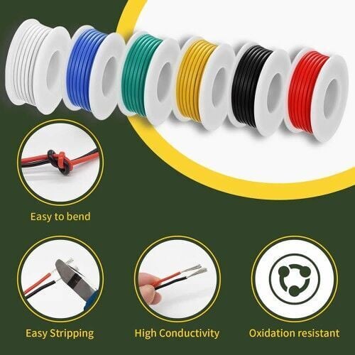 6 Renk 28Awg 60 Metre Elektrik Kablo Seti