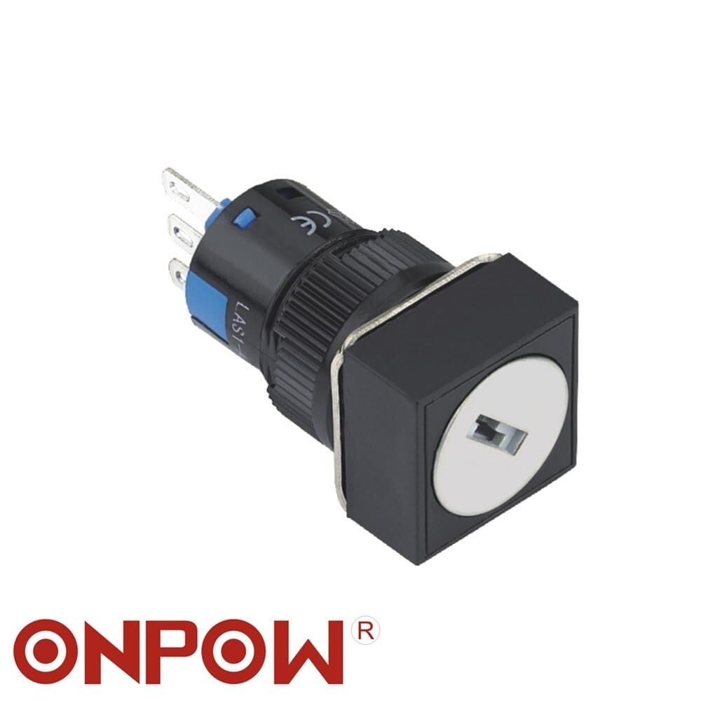 LAS1-AF-22Y 16mm Plastik Anahtarlı Switch 0-I