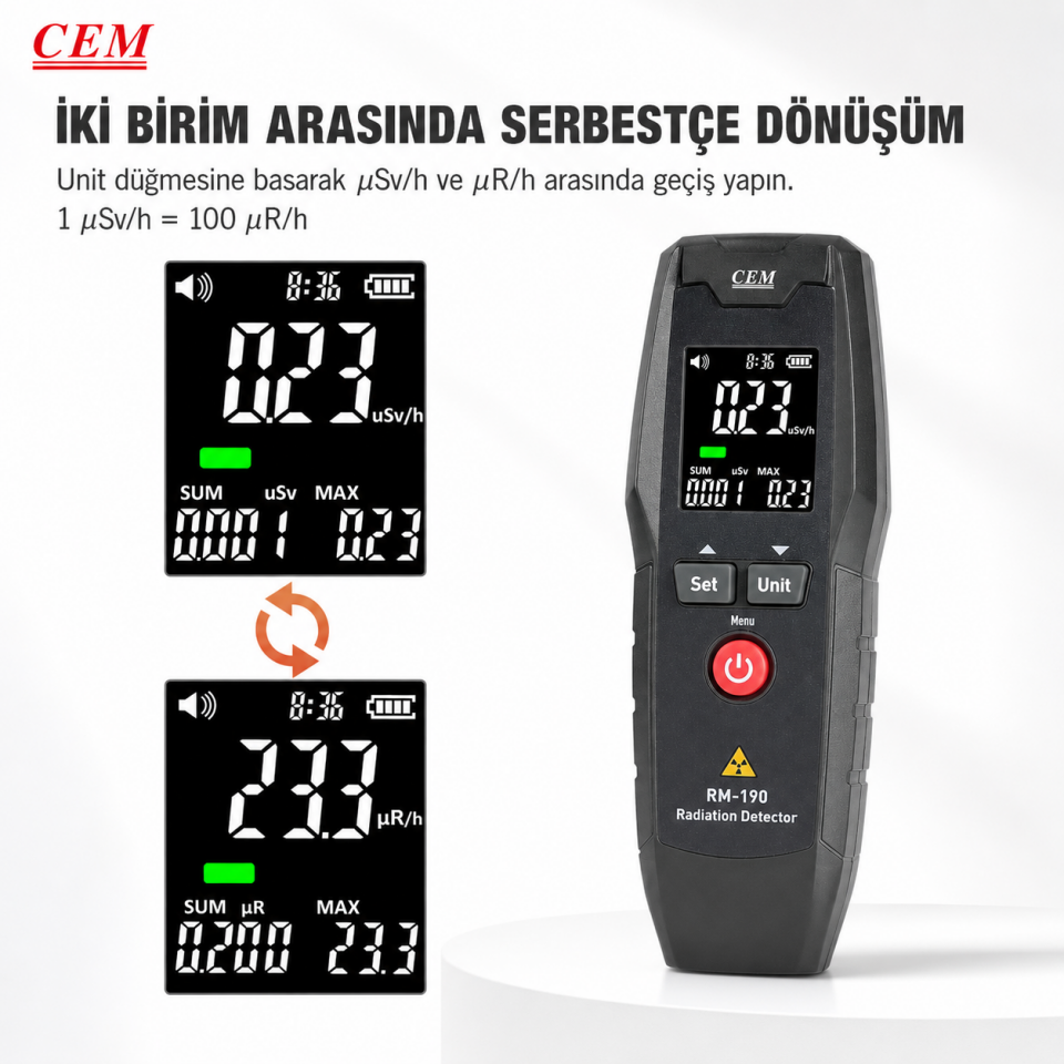 CEM RM-190 Radyasyon Dedektörü