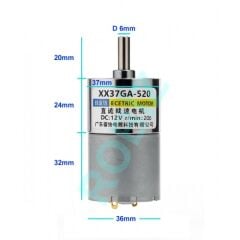 ZGA37RG DC Motor 12V 200rpm