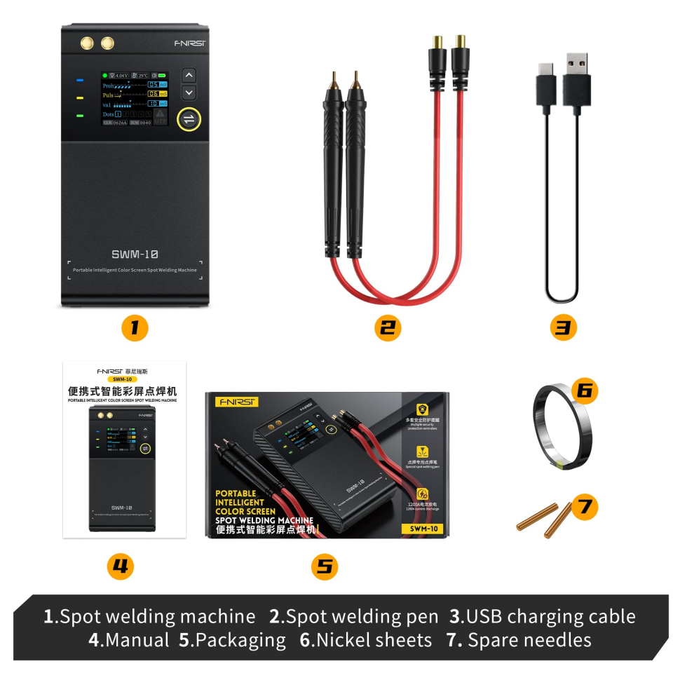 FNIRSI SWM-10 Akıllı Renkli Ekranlı Nokta Kaynak Cihazı