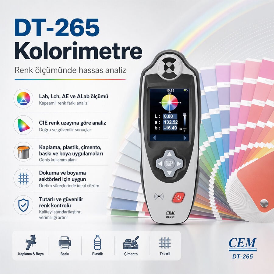 CEM DT-265 Dijital Renk Ölçer / Kolorimetre