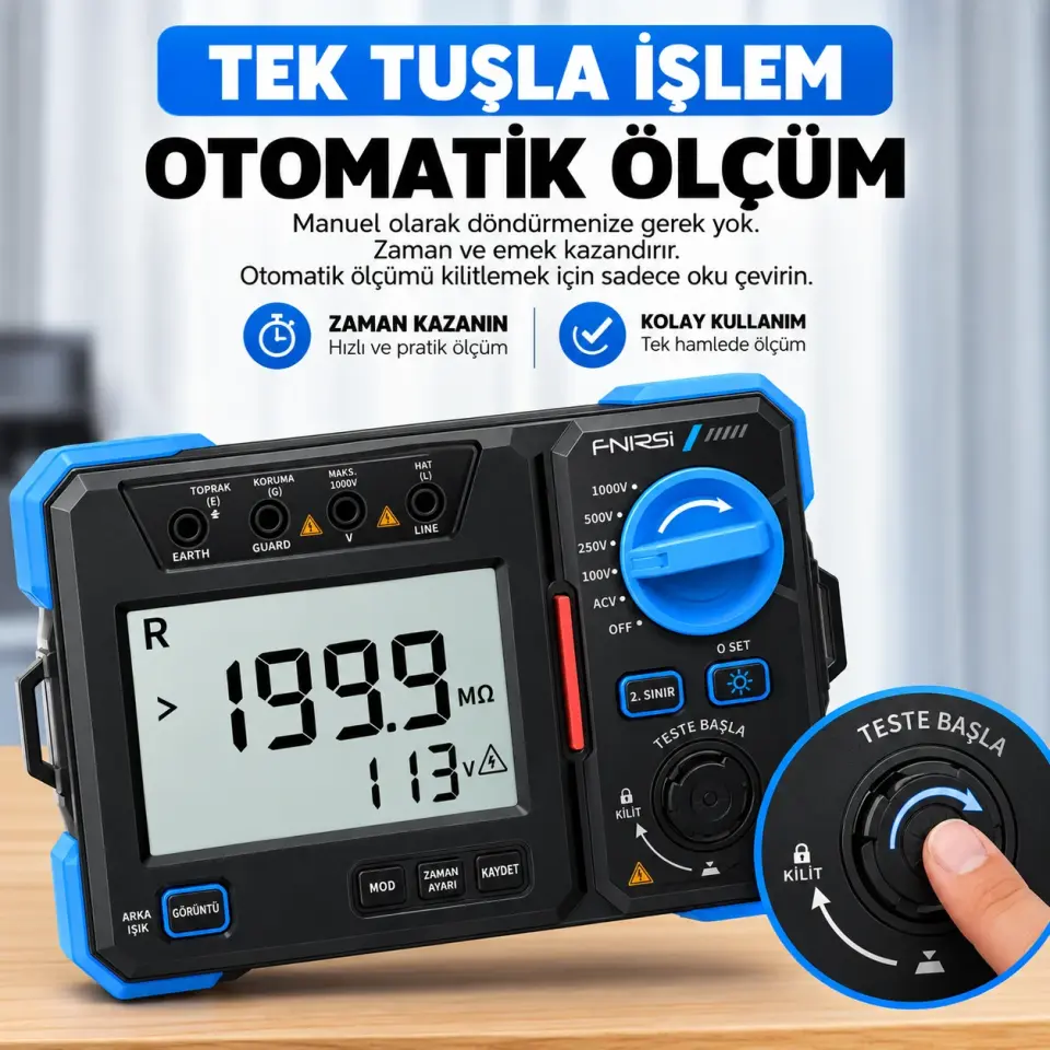 Fnirsi MRT-1050 1000V İzolasyon Test Cihazı