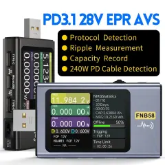 FNIRSI FNB58 USB Hızlı Şarj Test Cihazı – Voltaj Akım Güç ve PD Protokol Ölçer