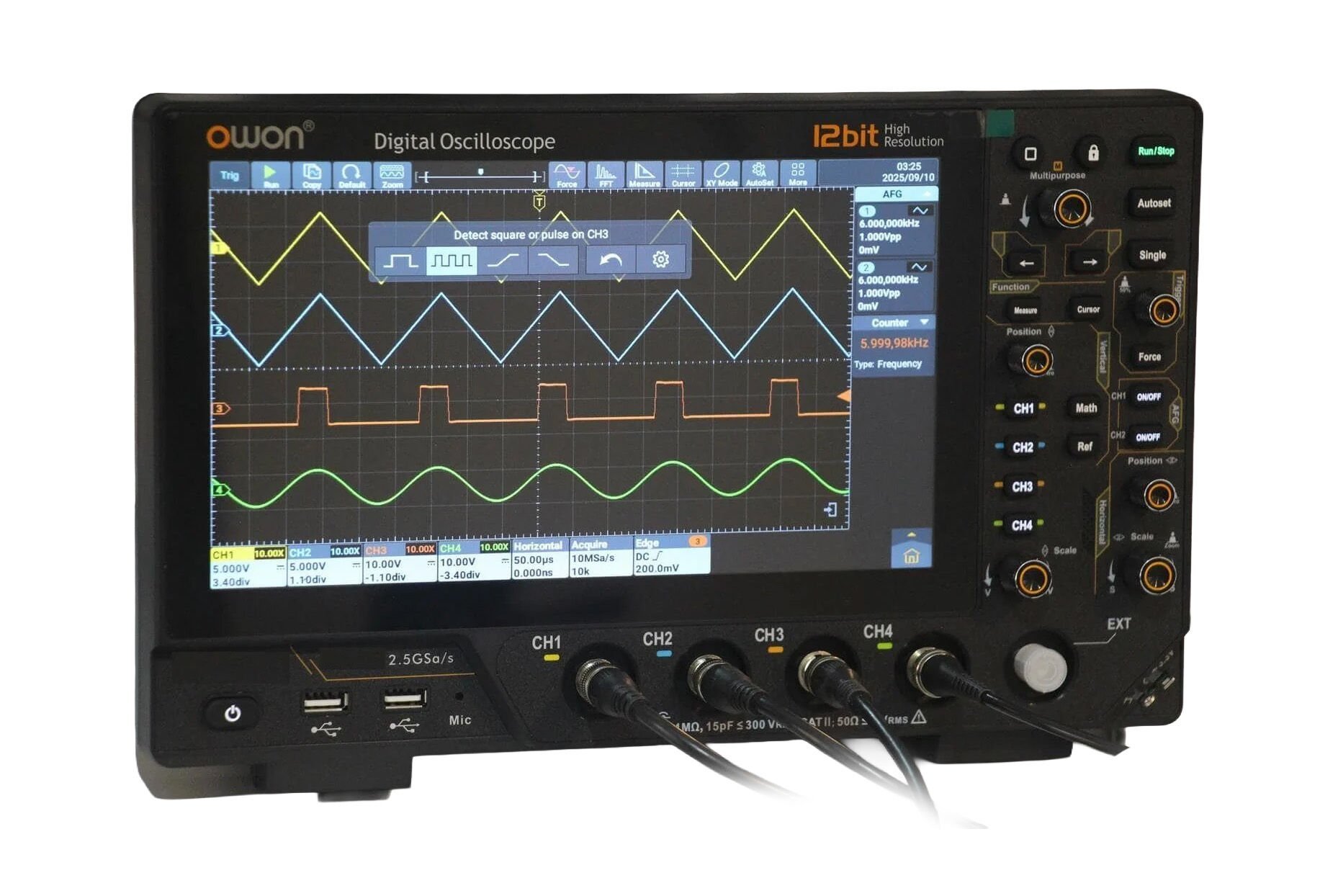 Owon ADS3354A Osiloskop 350mhz 4 Kanal