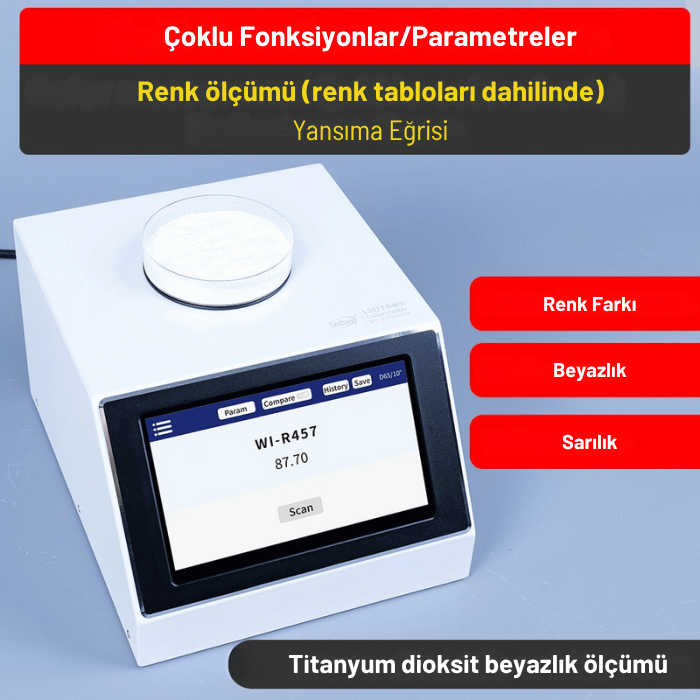 Linshang LS177 Masaüstü Renk Ölçer Toz Granül ve Opak Sıvılar İçin