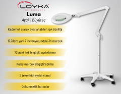 Luma Geniş Mercekli Ayaklı Büyüteç Ayarlanabilir Led Işığı