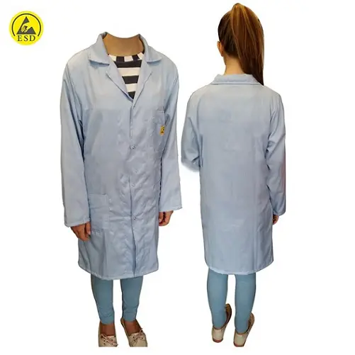 Antistatik ESD Önlük Açık Mavi - 2XL
