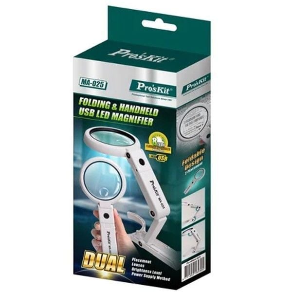 Proskit MA-025 Katlanabilir Usb Ledli Büyüteç