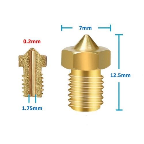 0.2mm x 1.75mm M6 Nozzle