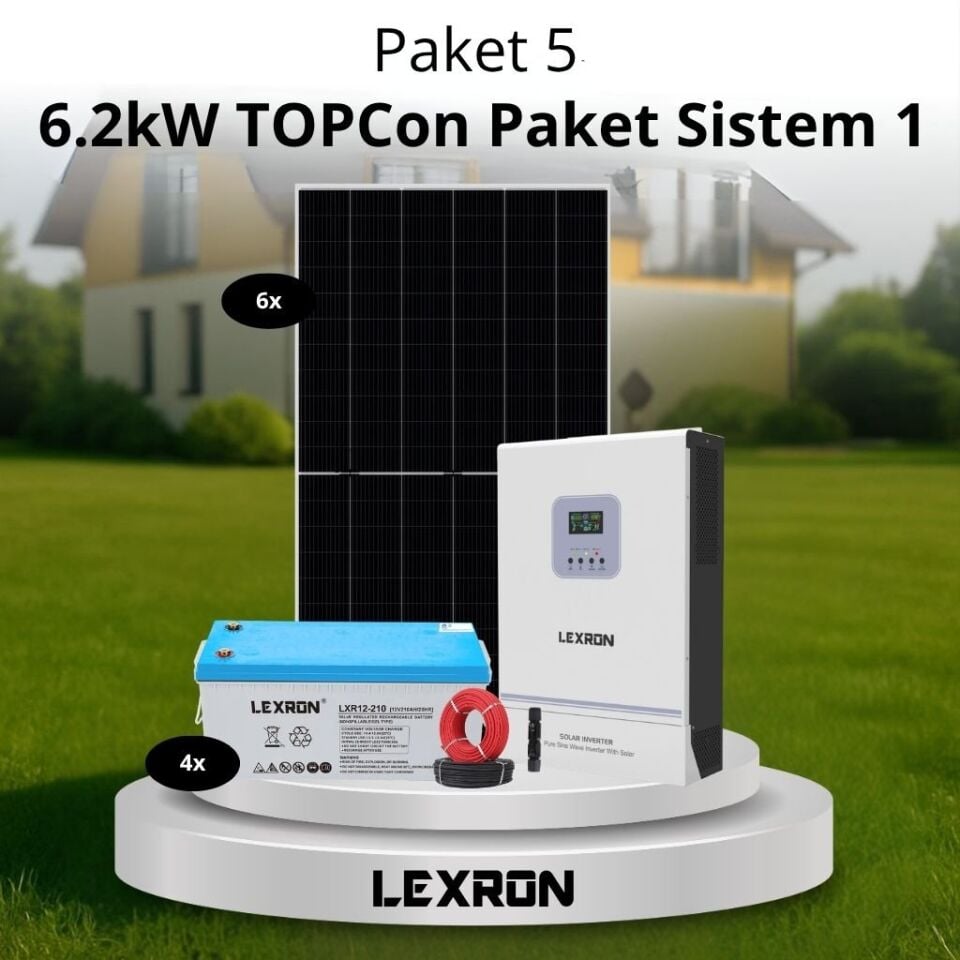 6.2kW Jel Akülü Solar Panel Sistemi