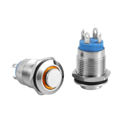 D12A-O | 12MM METAL KALICILI BUTON 12-24V TURUNCU LED