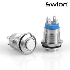 D12A-W | 12MM METAL KALICILI BUTON 12-24V BEYAZ LED