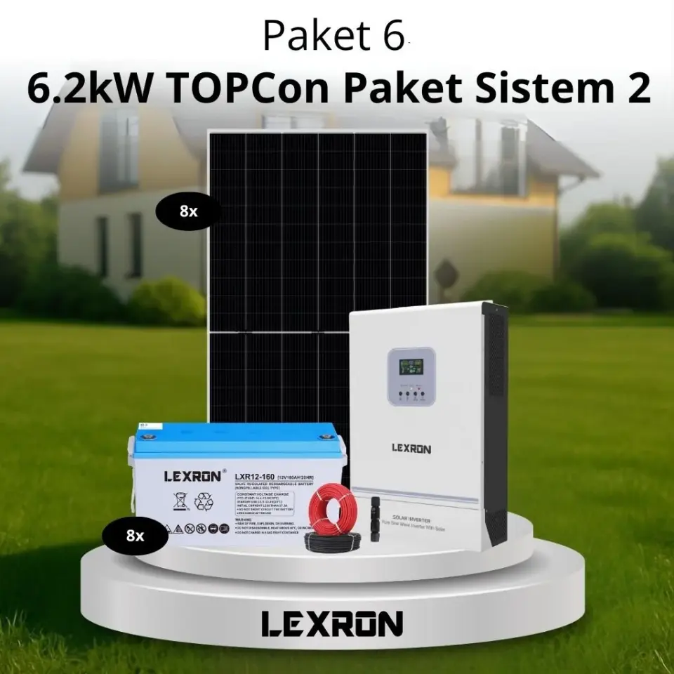 6.2kW Jel Akülü Solar Panel Sistemi