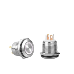 D39 | 16MM METAL YAYLI BUTON 12-24V BEYAZ LED