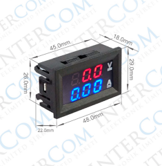 IC-278B Dijital Volt-ampermetre DC 3-100V 0-10A