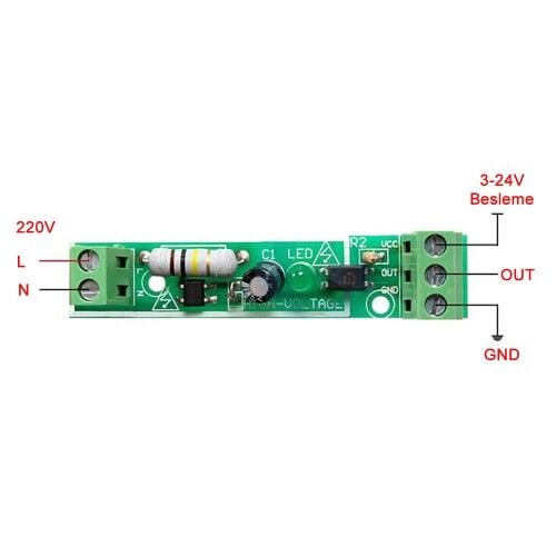 Optokuplör İzolasyonlu 220V Algılayıcı Modül