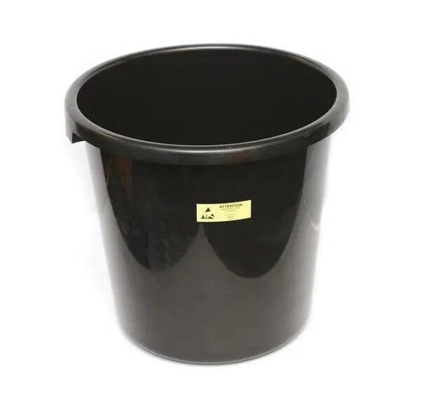 Antistatik ESD Siyah İletken Çöp Kovası 16 Litre