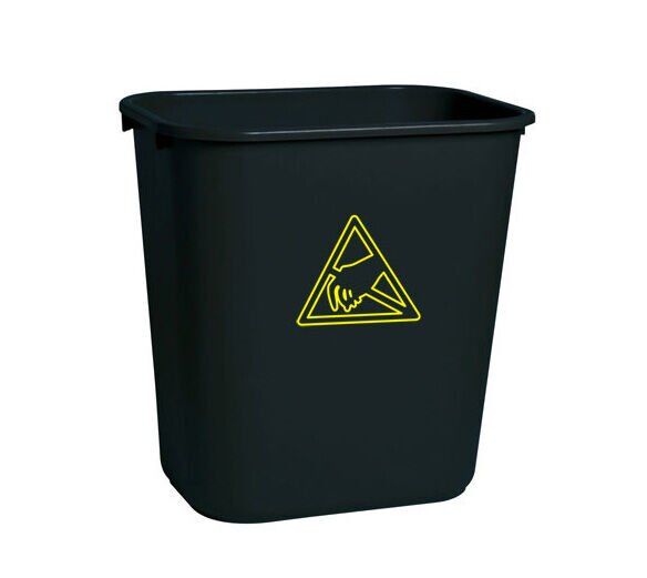 Antistatik ESD Siyah İletken Çöp Kovası 40 Litre