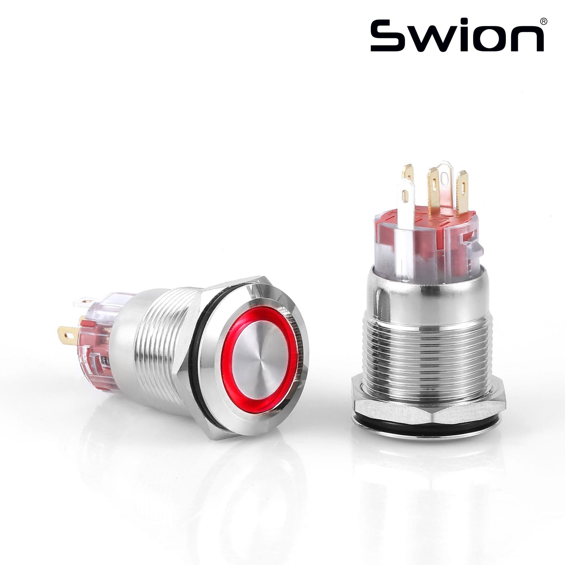 D1 | 19MM METAL KALICILI BUTON 12-24V KIRMIZI LED