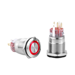 D1 | 19MM METAL KALICILI BUTON 12-24V KIRMIZI LED