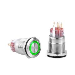 D3 | 19MM METAL KALICILI BUTON 12-24V YEŞİL LED