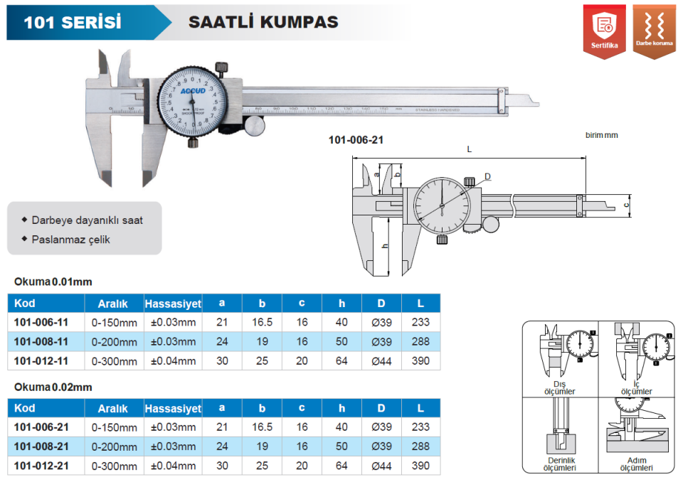 Accud Saatli Kumpas 101 Serisi