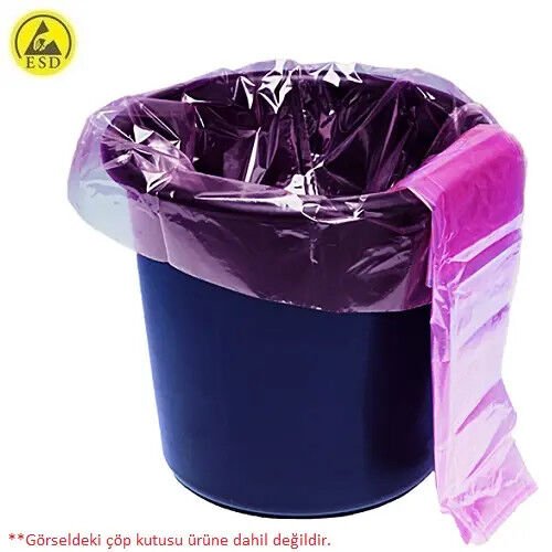 Antistatik ESD Çöp Kovası Poşeti 12 litre