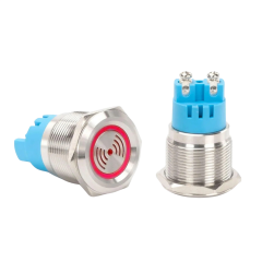 D92 | 19MM METAL KIRMIZI Led'li BUZZER 24VOLT