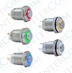 12MM YAYLI LEDLİ METAL BUTON - 1NO - IP67