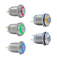 12MM YAYLI LEDLİ METAL BUTON - 1NO - IP67