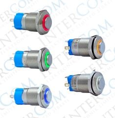 12MM KALICILI LEDLİ METAL BUTON - 1NO - IP67