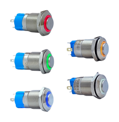 12MM KALICILI LEDLİ METAL BUTON - 1NO - IP67