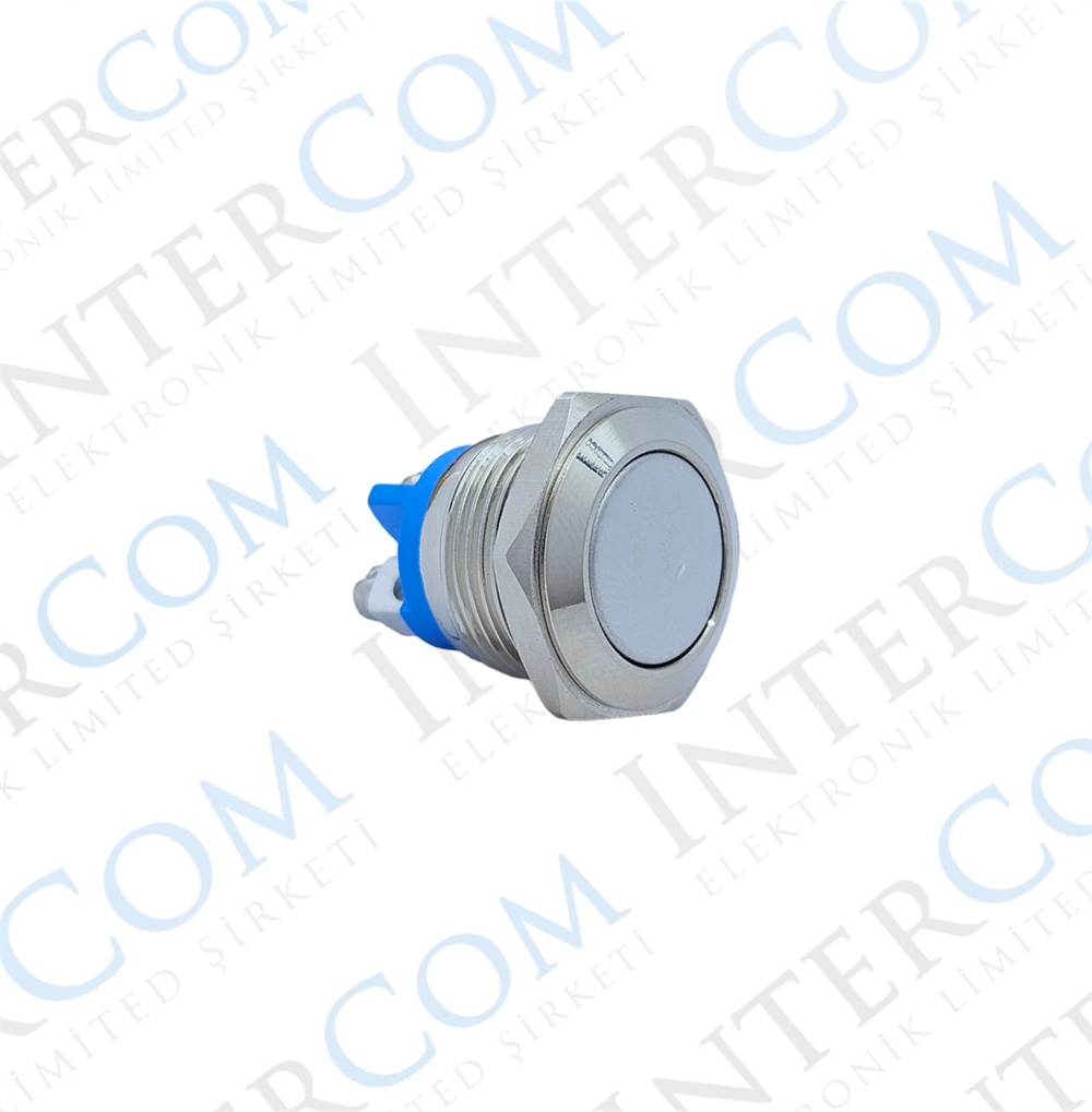 E40F 16MM METAL IŞIKSIZ YAYLI BUTON - DÜZ KAFA - 1 NO - IP67