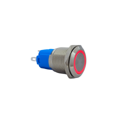 E34-1 16MM METAL BUTON YAYLI 12-24V KIRMIZI LED 1NO/1NC