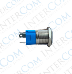 E36-1 16MM METAL BUTON YAYLI 12-24V MAVİ LED 1NO/1NC