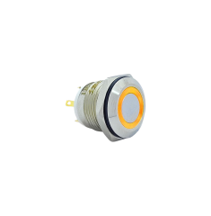 E38 16MM METAL BUTON YAYLI 12-24V TURUNCU LED 1NO