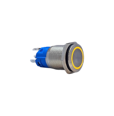 E38-1 16MM METAL BUTON YAYLI 12-24V TURUNCU LED 1NO/1NC