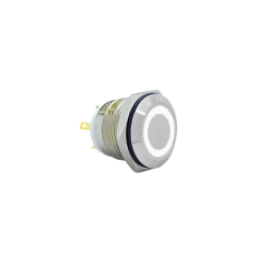 E39 16MM METAL BUTON YAYLI 12-24V BEYAZ LED 1NO