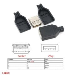 Kutulu Usb Type A Dişi Soket