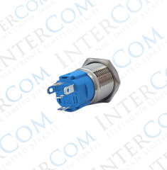 E21 16MM METAL BUTON KALICILI 12-24V MAVİ LED 1NO/1NC