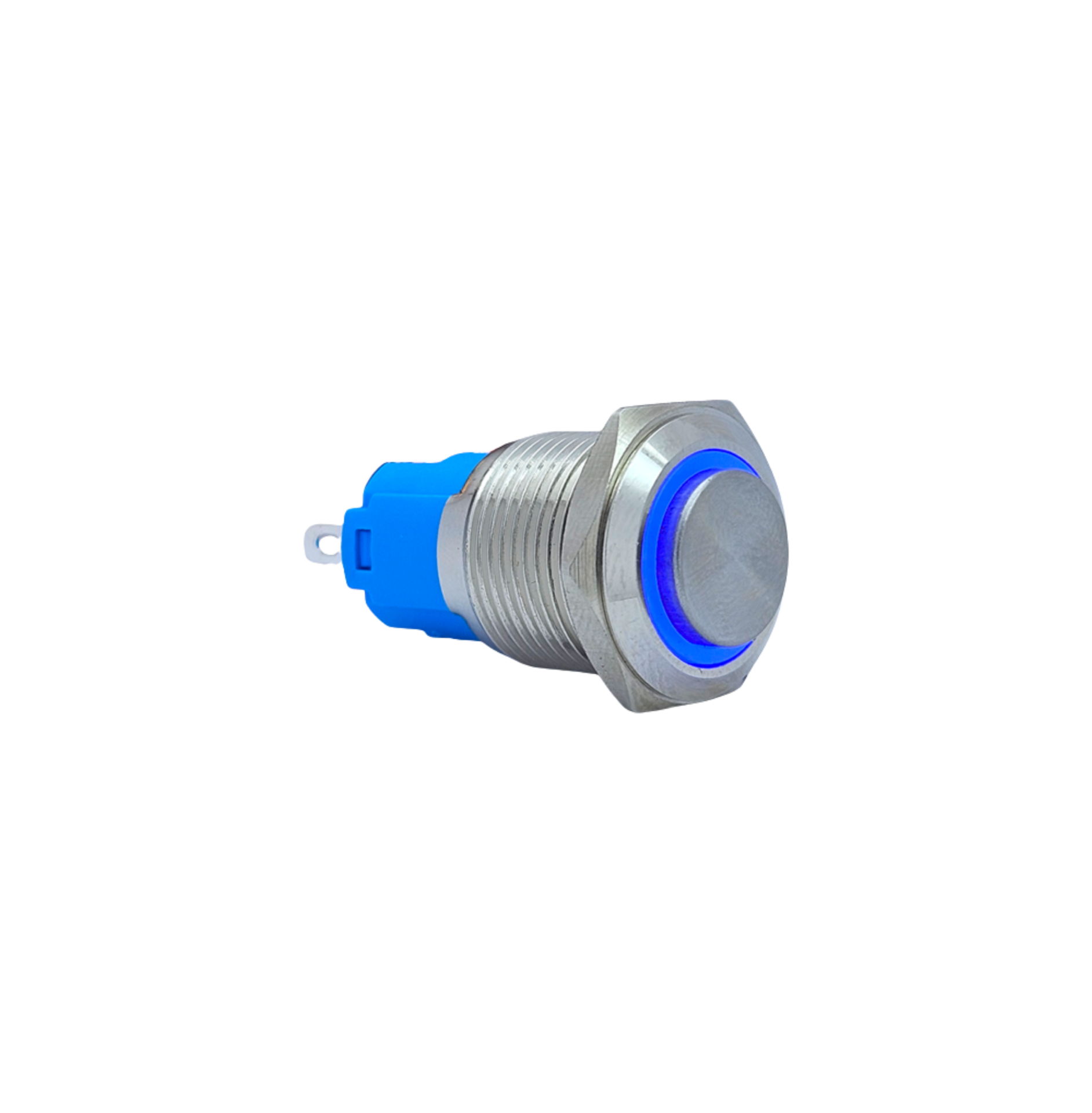 E21 16MM METAL BUTON KALICILI 12-24V MAVİ LED 1NO/1NC